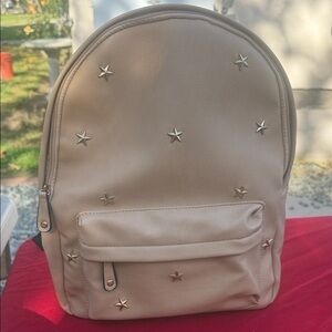 Elegant Star-Studded Beige Backpack